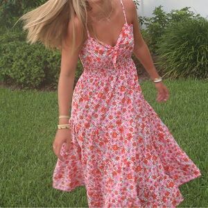 Yumi Kim pink and orange midi dress